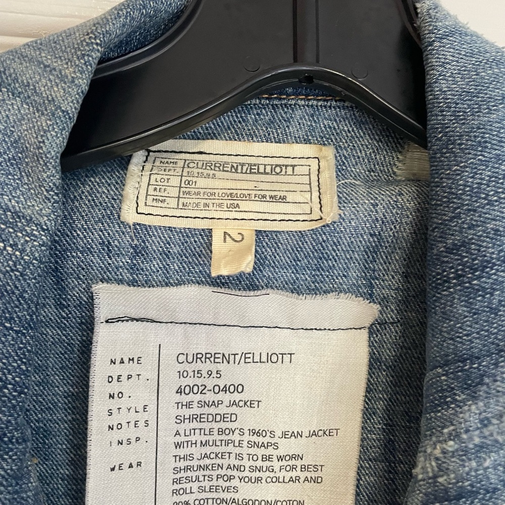 Current/Elliott distressed denim jacket. Size 6. - Picture 3 of 3